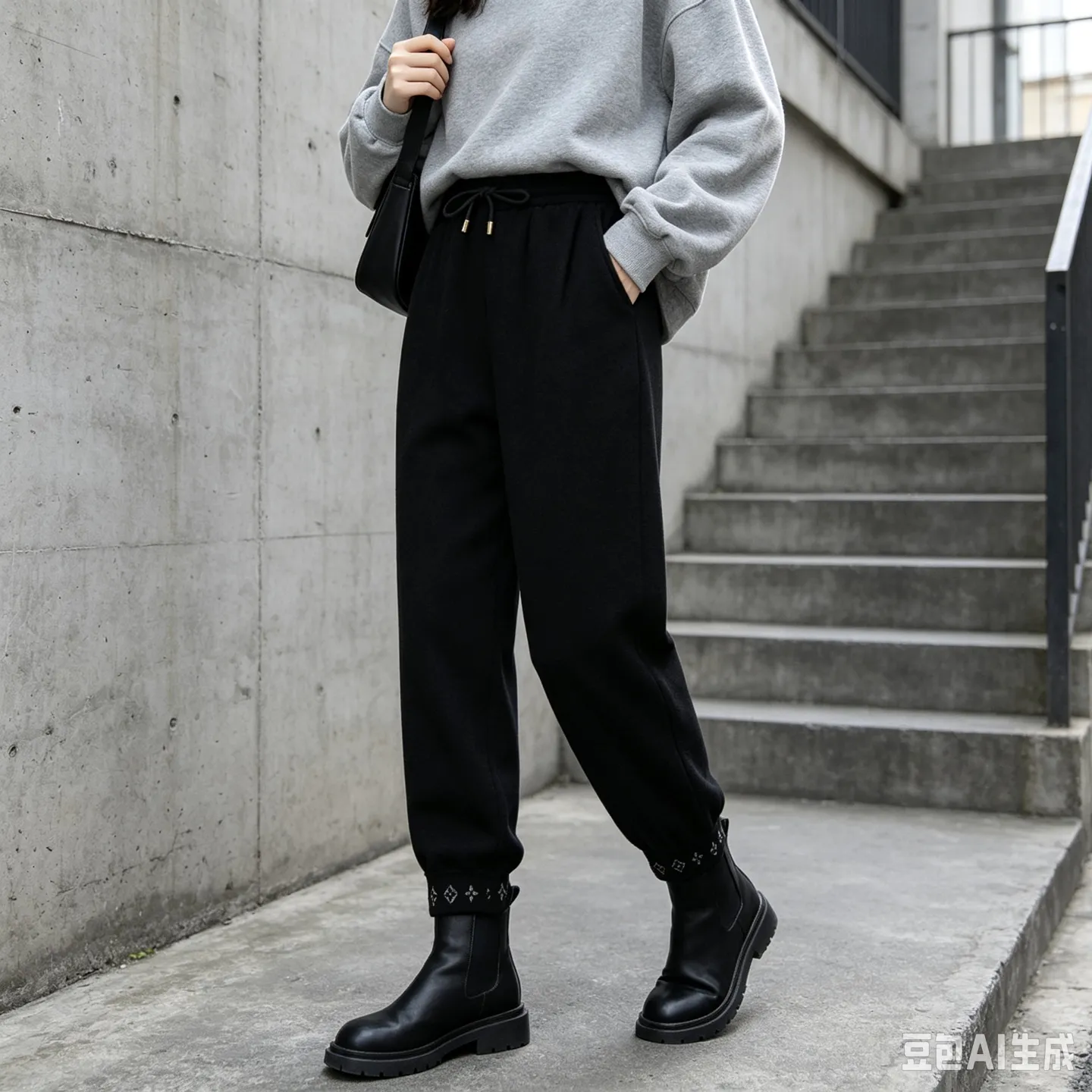 Louis Vuitton/Louis Vuitton jacquard threaded woolen legged trousers